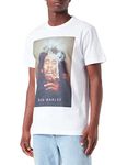 Mister Tee Herren Bob Marley Smoke T-Shirts, White, L