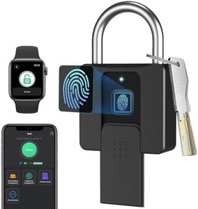 Key Padlock with Fingerprint Bluetooth App eLinkSmart Combination Lock: Large Padlock for Truck Gate Footlocker Gym Locker Outdoor ​Waterproof Heavy Duty Support iOS Watch