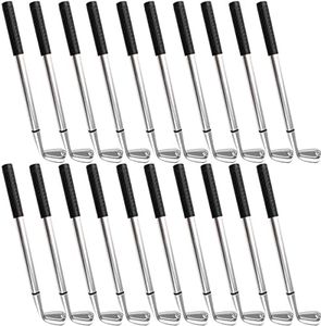 GXXMEI 25PCS Golf Ballpoint Pen Mini Clubs Pens Decorative Funny Sports Ergonomic Golfing Club Props Black Gel Ink for Students Coworkers Office Stationery Supplies, Silver