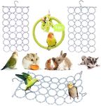 Sysmashing 3 Pack Swing Hanging Toys,Bird Climbing Rope Net Ladders Small Medium Pet Activity Toy Suitable for Parakeet,Cockatiel,Cockatoo,Hamster,Rat,Ferret(Random Color)