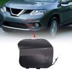 FZJDSD Black Left Driver Side Front Bumper Tow Hook Cover Towing Eye Cap Compatible with Nissan Rogue 2014 2015 2016 Replace 622A0-4BA1A