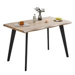 TUKAILAi 120cm Dining Table Oak Effect Kitchen Table with Heavy Duty Metal legs Modern Wooden Rectangular Dinner Table for 4-6 Person Dining Room Kitchen Restaurant Apartments & Café