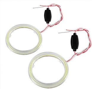 1 Pair Car White LED , Keenso LED Headlight Halo Rings COB Lamp Light 12V for Motorcycle Car (60mm)