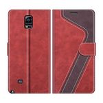 MOBESV Phone Cover For Samsung Galaxy Note 4, Flip Wallet Case for Samsung Galaxy Note 4 Phone Case, Red/Dark Purple