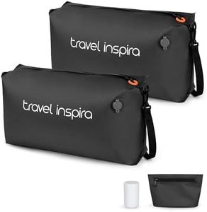 travel inspira Vacuum Bags with Pump - Space Saver Compression Solution for Suitcases & Backpacks, Professional IP67 Reusable, Lightweight, & Durable Light Black