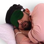 BTH Company Fabric Adjustable Sleeping Eye Mask-Super Soft & Smooth-Bottle Green-Ideal For Night Shift Executives-The Comfortable Blindfold For A Restful Sleep