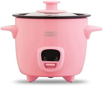 DASH Mini Rice Cooker Steamer with Removable Nonstick Pot, Keep Warm Function & Recipe Guide, Half Quart, for Soups, Stews, Grains & Oatmeal - Pink