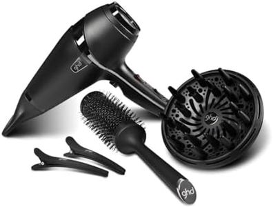 ghd Air Hair Drying kit- Professional Hairdryer, with ghd Diffuser, Wide Nozzle, Sectioning Clips and Size 3 Vented Radial Brush (Black)
