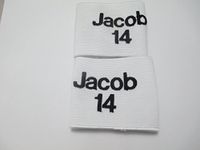 Personalised shin pad holders (white, childrens)