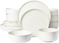 Gibson Elite James Street Stoneware Matte Reactive Double Bowl Dinnerware Set - Sea Salt White, Service for 4 (16pcs)