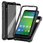 Ailiber for Cricket Vision Plus Phone Case, Cricket Vision+ Case with Screen Protector, 2 Layer Protection, Shock-Absorbing Corners TPU Bumper Heavy Duty Protective Cover for Cricket Vision Plus-Black