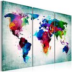 murando Canvas Wall Art 120x80 cm / 47.2" x 31.5" Non-Woven Canvas Prints Image Framed Artwork Painting Picture Photo Home Decoration 3 Pieces World map k-A-0006-b-h