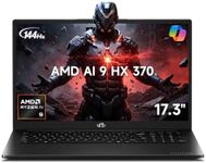 NIMO 17.3" Copilot+ AI Laptop, AMD Ryzen AI 9 HX 370 (Up to 5.1GHz), 64GB DDR5 RAM 1TB SSD, Radeon 890M, 144Hz FHD Display, 100W Fast PD, USB 4.0, Fingerprint, Win 11 Gaming Laptop with 2Y Warranty