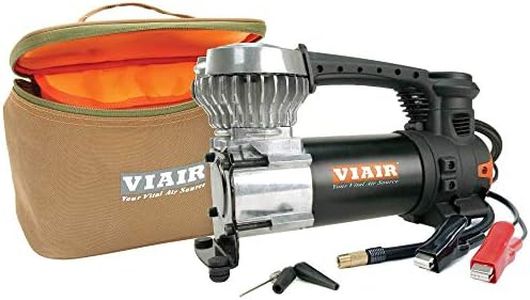 VIAIR 87P - 00087 Portable Compressor Kit, Black, Tire Pump, Truck/SUV/Car Tire Inflator, Alligator Clamps, for Up to 31 Inch Tires