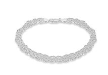 Tuscany Silver Women's Sterling Silver 100 Byzantine Bracelet of 20cm/8.5"