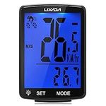 Lixada Bike Computer Wireless Multifunctional LCD Screen Bicycle Computer Bike Rainproof Speedometer Odometer Cycling 2.8inch Waterproof with Backlight,Temperature,Stopwatch, Calorie,Fat Consumption