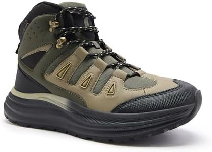 Men's Orthopedic Hiking Boots: Comfortable Hiking Boots with Orthotic Arch Support for Plantar Fasciitis,Durable Ankle Boots Ideal for Indoor Work, Camping Training Activities, Navy Green Size 13