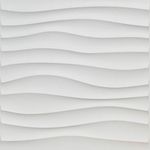 Art3d Plastic 3D Wall Panel PVC Wave Wall Design, White, 19.7" x 19.7" (12-Pack)