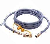 ZODIRISE 3/8 Inch ID 12 Feet Natural Gas Hose with 3/8" Male Flare Quick Connect/Disconnect & 3/8" Female Flare, for Low Pressure BBQ, Grill, Pizza Oven, Patio Heater, Fire Pit, Smoker (CSA Certified)