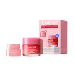 Laneige Lip Sleeping Mask Berry Duo | Overnight Lip Treatment Mask | Hydrating Korean Lip Care with Vitamin C, Shea Butter & Coconut Oil | Includes Full Size + Mini Travel Size Lip Mask