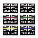 Custom Tactical Military Name Patch, Personalized Embroidery Number tag, British Flag Fastener Hook & Loop Name Patch for Multiple Clothing Bags Vest Jackets Work Shirts