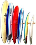 Vertical Timber Surfboard Wall Rack Holds 6 Surfboards, Home And Garage Storage Mount System