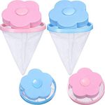 Washing Machine Lint Catcher Remover - 4 PCS Floating Hair Filter Cleaning Mesh Bag for Pet Hair and Lint