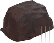 Sunnydaze Polyresin Landscape Fake Rock Cover - Low-Profile Septic Cover Artificial Stone - Brown - 14" H