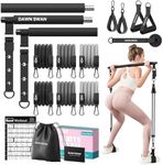 DAWN SWAN Pilates Bar Kit with Resistance Bands – Adjustable Home Gym Workout Equipment for Women & Men – Portable Pilates Equipment for Squats, Yoga & Full Body Toning