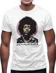 Swag Point Men’s Graphic T Shirts – 100% Cotton Short Sleeve Print Streetwear Vintage Hip Hop Tee Casual Tops, Jimi, X-Large