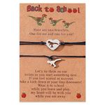 Mother Son Back to School Bracelet Mommy and Me Matching Dinosaur Bracelets for Mom and Son 2 PC Set First Day of School Kindergarten Preschool Bracelet Gifts for Boys