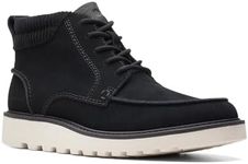 Clarks Men's Barnes Mid Oxford Boot, Black Suede, 8