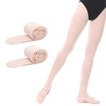 Bezioner Footed Ballet Dance Tights for Kids Girls Women 2 pairs Pink M