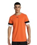 PUMA Men's Teamrise Jersey Shirt, Golden Poppy-black-white, M UK