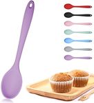 Silicone Mixing Spoon Nonstick Kitchen Spoon for Cooking Heat Resistant (Purple)
