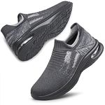 Women's Walking Shoes Lightweight Casual Jogging Shoes Ladies Tennis Shoes Workout Non-Slip Gym Sneakers Grey Size 5