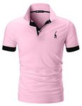 STTLZMC Mens Casual Short Sleeve Polos Tennis Golf Classic Polo Shirts (4XL, Pink)