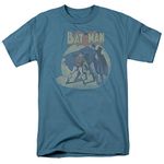 DC Comics Men's Batman Short Sleeve T-Shirt, Slate, Medium