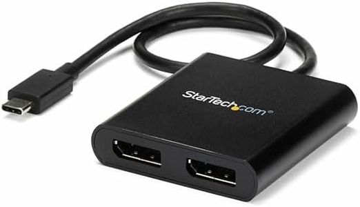 StarTech.com USB-C to DisplayPort Multi Monitor Splitter - USB Type-C 2-Port MST Hub - USB C to 2X DP Splitter - USB Type C to DP MST Hub