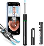 Ear Wax Removal Tool with Real-time Remote Video, Remoli 3-in-1 Ear Cleaner Earwax Removal Kit with Ear Pick & Tweezers Mode, 10MP Ear Camera Otoscope with Light, 12 Pcs Ear Scoops for Whole Family