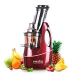 Hestia Appliances Nutri-Max Cold Press Juicer, with Warranty | 240 Watts Motor | Powerful Auger for Maximum Juice Extraction -Strainer+Smoothie Strainer+Sorbet Strainer | Wine-Red