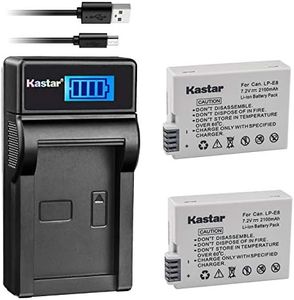 Kastar Battery (X2) & LCD Slim USB Charger for Canon LP-E8, LC-E8E and Canon EOS 550D, EOS 600D, EOS 700D, EOS Rebel T2i, EOS Rebel T3i, EOS Rebel T4i, EOS Rebel T5i Cameras, Grip BG-E8