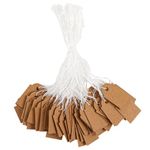 200 pcs Price Tags, 48 X 30mm Tag Labels with String Hang Tags Clothing Tags Writable Price Tags Jewelry Marking Tags Clothing Display Tags Jewelry Display Tags (Brown)