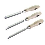 Professional Woodworking Cabinetmakers Mortise Chisel set Chrome-Vanadium Steel with Hornbeam Handles for Carpentry, Woodworking, Carving, Craftsman, Set of 3, 1/4”, 3/8”,1/2”