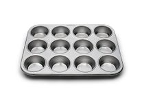 Fox Run Muffin and Cupcake Pan, Standard, 12 Cup, Stainless Steel