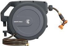 Giraffe Tools PRO Hose Reel 1/2" x 78 ft with Metal Bracket, Heavy Duty, Any Length Lock Garden Hose Reel for Patio, 78 ft, Dark Grey