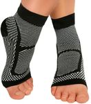 LAFUYSO Ankle Brace Compression Sleeve (2 Pairs) - Relieves Achilles Tendonitis, Joint Pain. Plantar Fasciitis Sock with Foot Arch Support Reduces Swelling & Heel Spur Pain. Injury Recovery for Sports