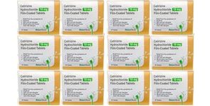 12 Months Supply Cetirizine Hayfever and Allergy Tablets 30 x 12 (30 x 2 in Each Box)