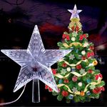 ALILA Flashing Star Christmas Tree Topper Star Colour Changing Lamp Xmas Decoration, 8 inches