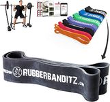 Rubberbanditz Monster Black Pull Up Assist Resistance Bands Heavy Duty Loop Exercise Workout Bands for Powerlifting, Mobility, and Stretching